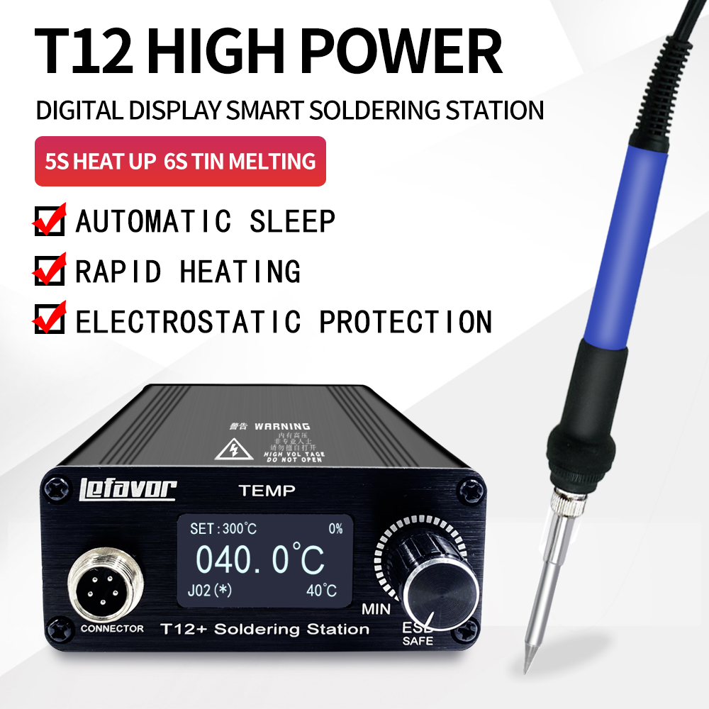 Soldering Station T12 Oled - Паяльная станция T12 +, паяльник 1,3-дюймовый