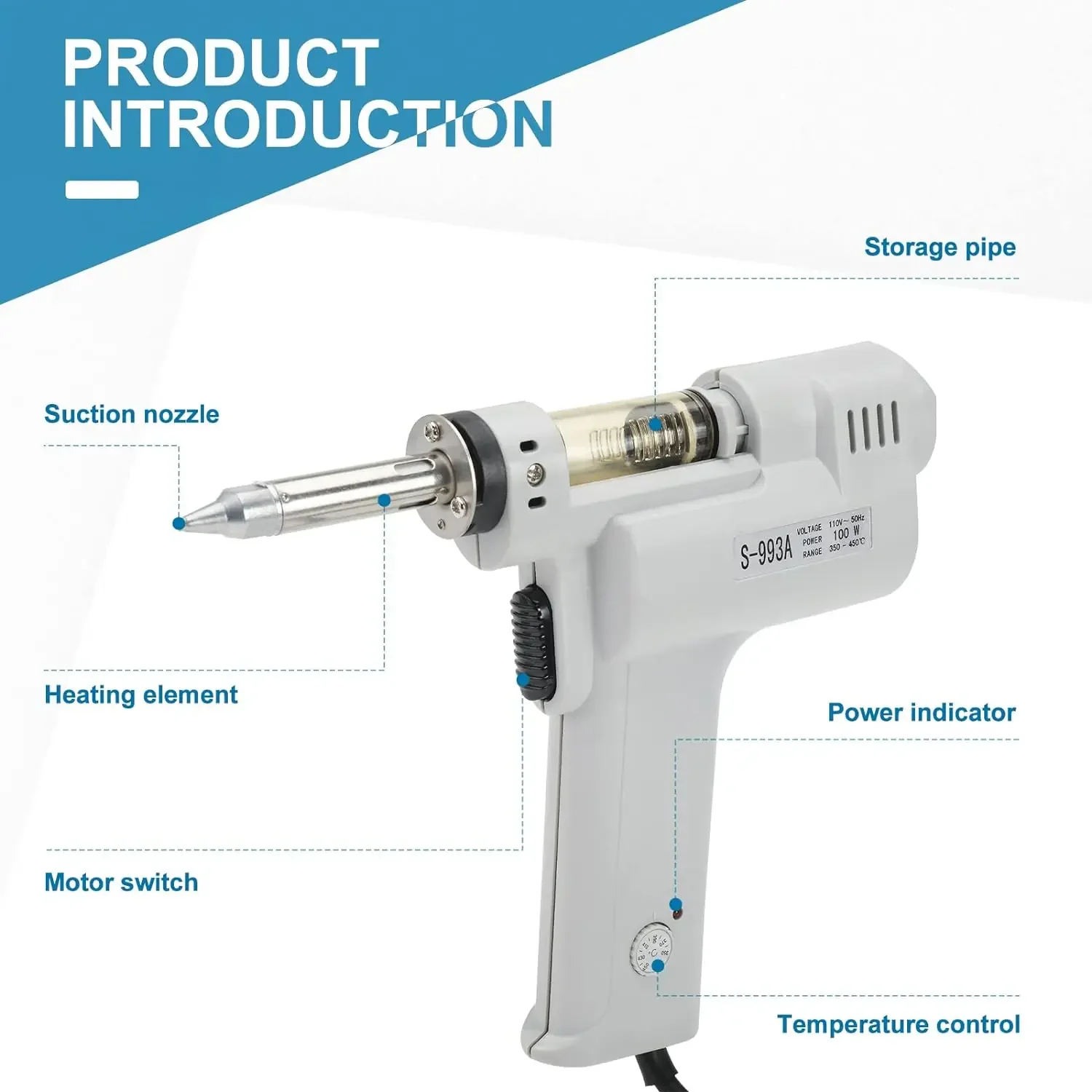 S-998P Электрический пистолет  – обзор и цена Desoldering Gun Vacuum Electric